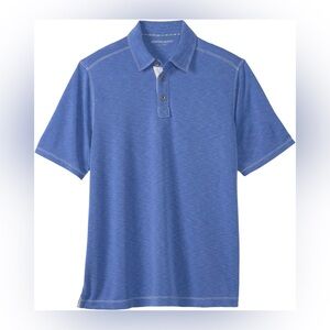 Johnston & Murphy Vintage Slub Polo Blue Size M